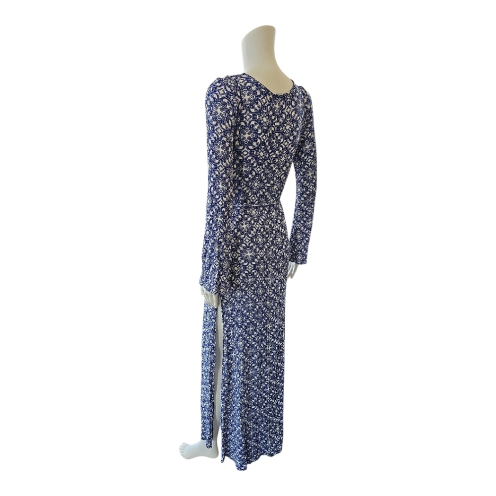 Lulu's Mandala Daydream Blue Print Maxi Dress Small - Picture 7 of 9